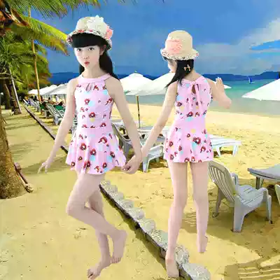 New children's swimsuit girl Korean two-piece skirt medium-child swimsuit Princess Korean girl student swimsuit