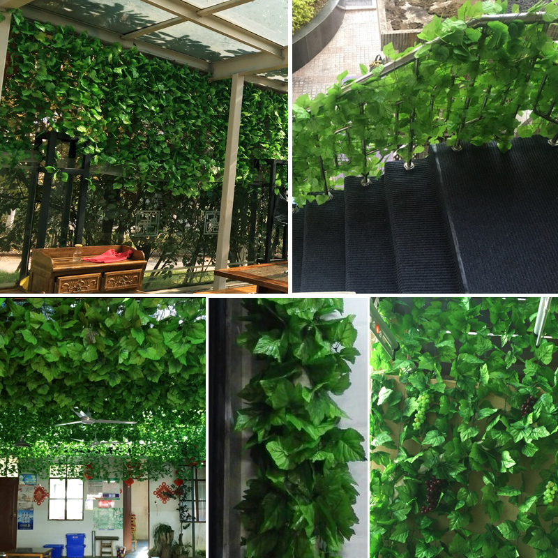 仿真葡萄叶藤条花藤蔓塑料假花植物树叶子绿藤管道装饰吊顶装饰