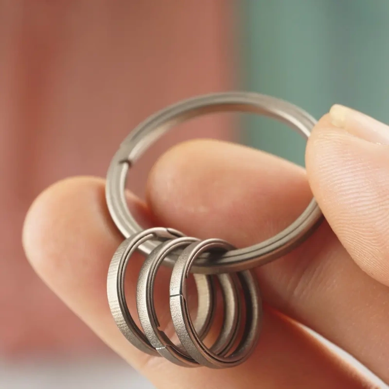 Titanium Alloy Key Ring Side Push Ring Metal Key Ring Multiple Sizes Car Key Ring Tc4
