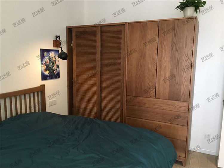Pure Solid Wood Japanese Style Korean Oak Wardrobe Wardrobe Simple