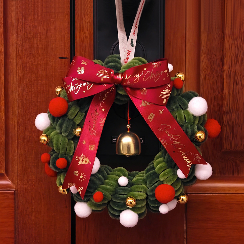 Christmas Wreath, Bell, Car Hanging, Door Hanging, Twist Stick, Handmade DIY Decorations, Atmosphere Hanging Ornaments, Christmas Holiday Gifts