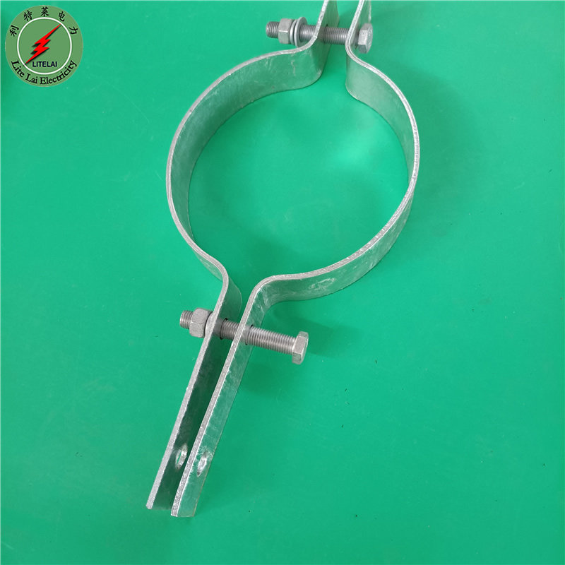 adss optical cable hoop single long tail hoop steel pipe Rod cable fixture fixed pole hoop cable fixture