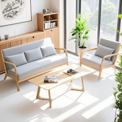 Office Sofa Is Simple and Modern, Casual Business Office Reception, Small Sofa and Coffee Table Combination Set in the Rest Area