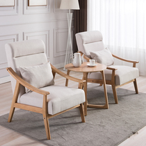 Solid Wood Net red sofa chair single seat sofa chair Nordic small apartment living room fabric modern simple leisure chair