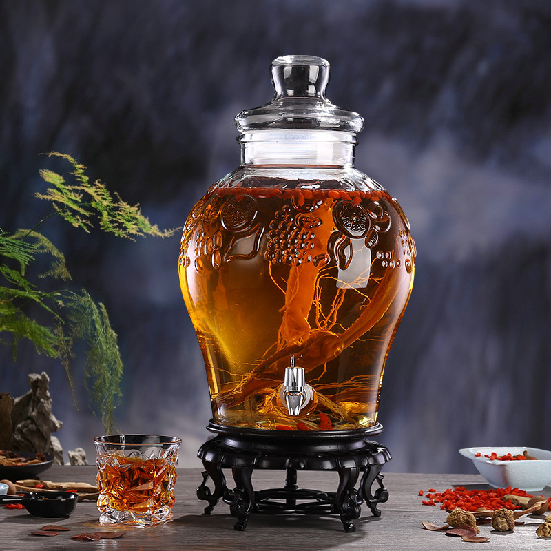 Bubble Wine Glass Bottle Winemaker Green Plum Bubble Wine container Ginseng Exclusive 10 For 10 Catties 20 Catty Domestic Wine Bottle