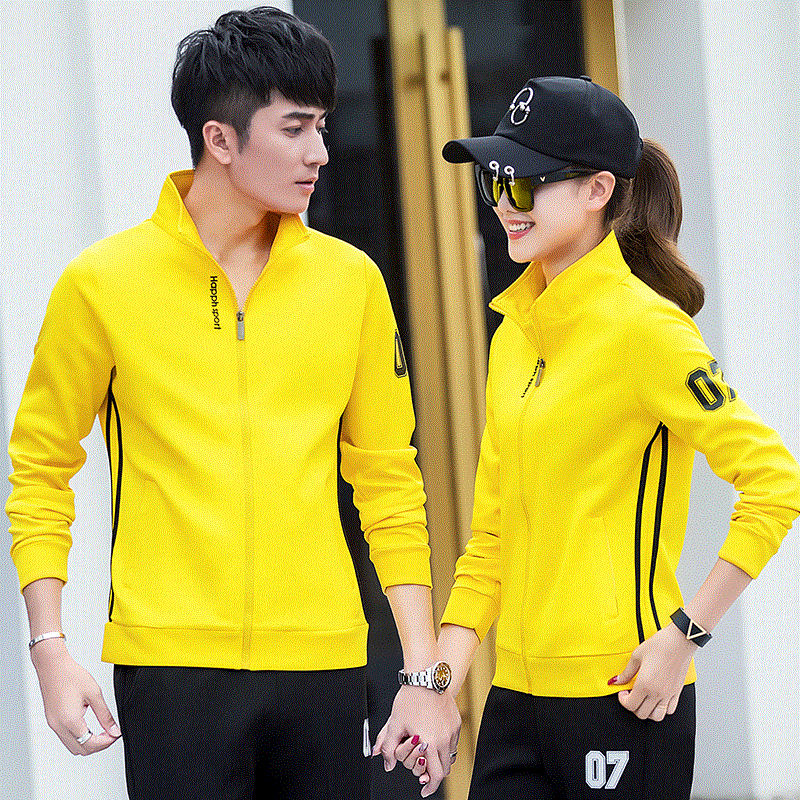 运动套装男春秋2018新款女长袖秋季跑步运动服情侣两件套休闲卫衣