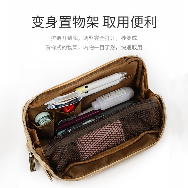 Japan KOKUYO Guoyu Yimi New Pure Series Large Capacity Canvas Pen Bag HACO Simple Retro Vertical Stationery Bag Desktop Stationery Storage Bag Portable Cosmetic Bag With Handle