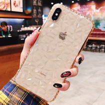 Suitable for apple xs mobile phone shell iPhone xs max transparent cover silicone 8X new gold iphonexsmax full package soft-tide card xmax personality rhomboid X