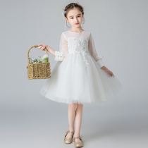Childrens dresses Flower girl wedding little girl Princess dress Girls Puff yarn dress Super fairy foreign style Birthday party summer