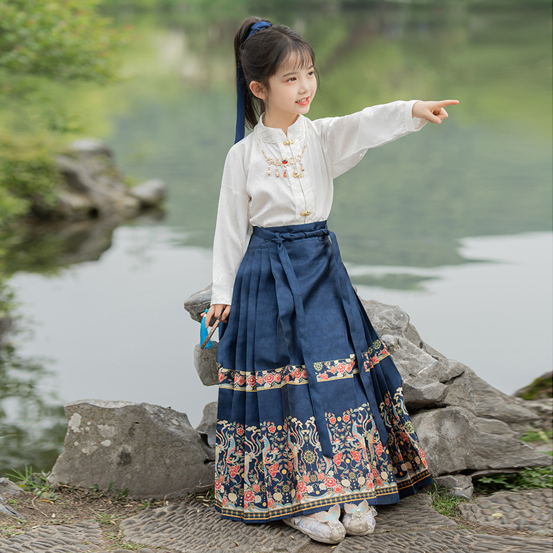 Mamian Skirt Han Dynasty Girls 2025 New Summer National Style Ming Dynasty Dress High-End Daily Children's Suit Chinese Style