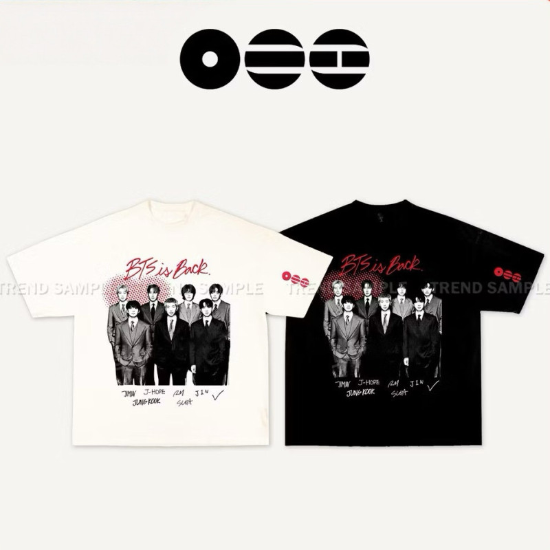 Bts Arirang Concert Tour Same Style Short-Sleeved T-Shirt Pure Cotton Support Crew Neck Top