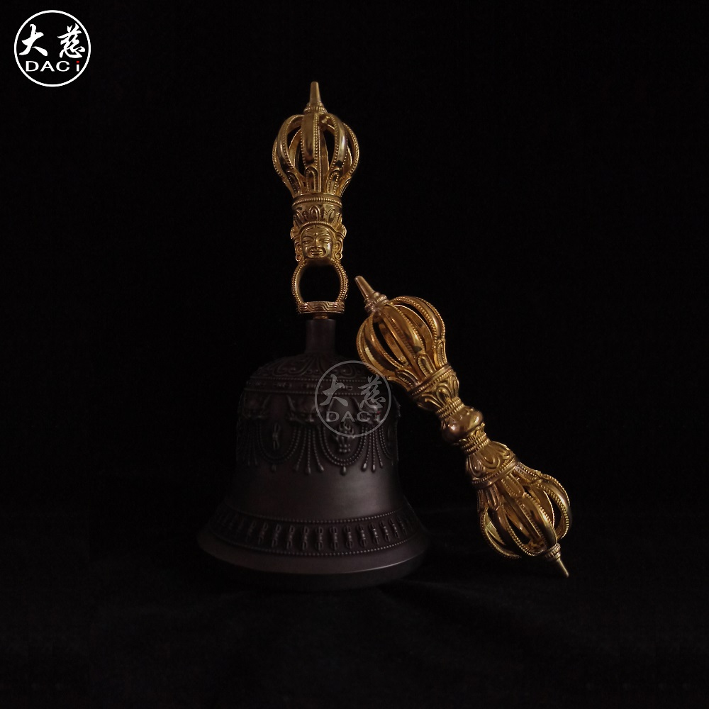 Daci nine-strand diamond bell pestle pure copper Tibetan Buddhism Tantric Lama Nine-cobalt bell pestle Pure Copper nine-strand bell pestle
