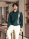Autumn and winter inner wear for men, fake two-piece shirt collar, long-sleeved tops, high-end knitted sweaters, sweaters, bottoming shirts for men