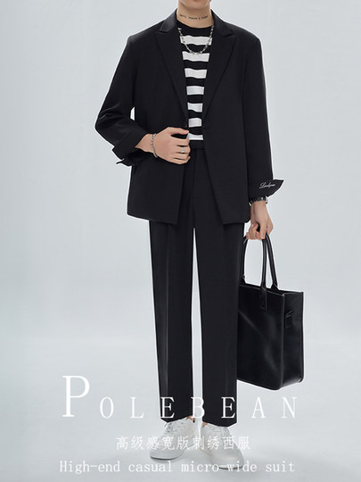 High-end autumn casual suit suit for men, loose Korean style, handsome and trendy men's light and mature style suit jacket