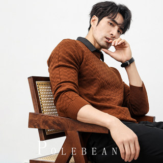 Jacquard Sweater Men's Shirt Collar Spring and Autumn Style High-End 2023 New Style Handsome Slim Casual Fake Two-Piece Base Shirt