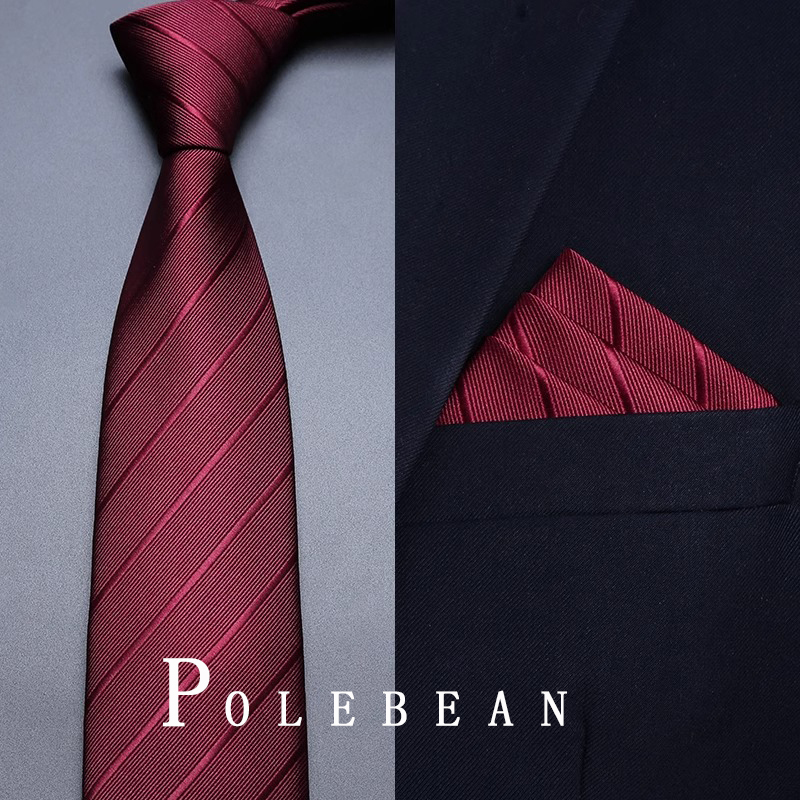 Men's No-Tie Red Wedding Tie, Zip-On Style for Groom, Burgundy Formal Suit, Business Hand-Tied Men's No-Tie Red Wedding Tie, Zip-On Style for Groom, Burgundy Formal Suit, Business Hand-Tied