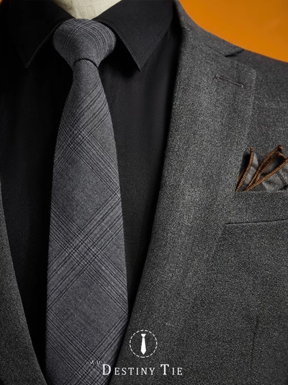 Men's Formal Business Suit Tie, Gray Zipper Style, Knot-Free, Groom's Wedding, Hand-Tied Style, Gift Box Set