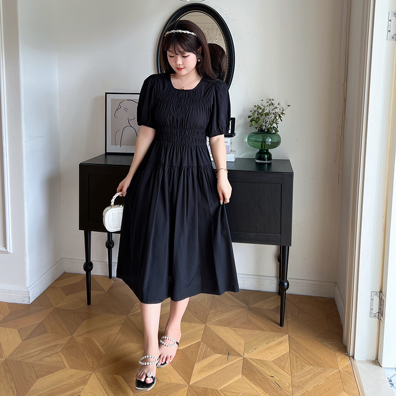 2026 Waist-Cinching Summer Dress to Cover Big Belly, Plus-Size Women's Clothing, Short-Sleeved Dress for Chubby Girls, 100kg Dress That Makes You Look Slimmer 2026 Waist-Cinching Summer Dress to Cover Big Belly, Plus-Size Women's Clothing, Short-Sleeved Dress for Chubby Girls, 100kg Dress That Makes You Look Slimmer