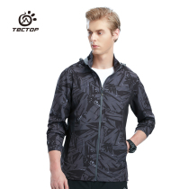  TECTOP outdoor spring and summer new products mens printed jacket windproof breathable elastic sports casual thin windbreaker