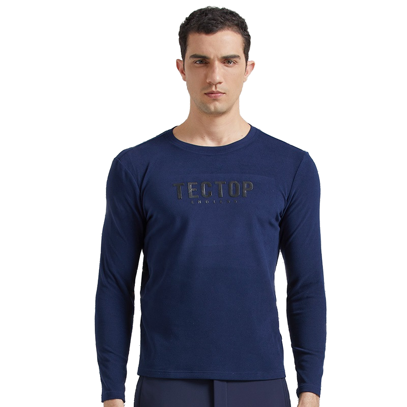 TECOP Tango Outdoor Fall Male Style Long Sleeve T-Shirt Men Cation Warm Bifacial Mill Fur Casual Blouse 