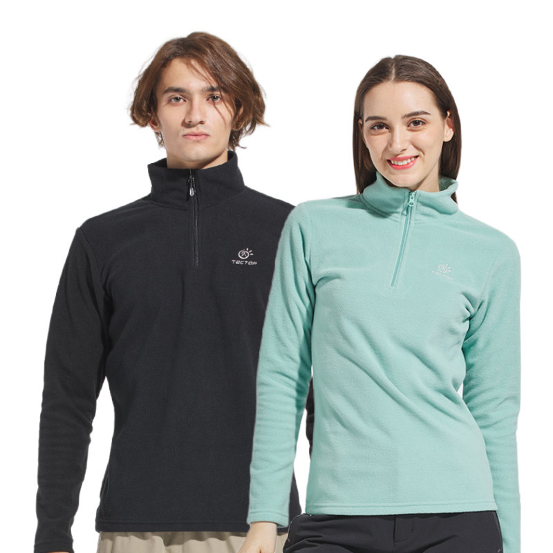 TTECOP Explor Autumn Winter Couple Half-opening cardiff Fleece Clothing for men and women Windproof Warm Upright Collar Casual Jacket 