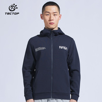 TECTOP explores outdoor spring and autumn new cap coat men sports elastic breathable leisure knitting sweater