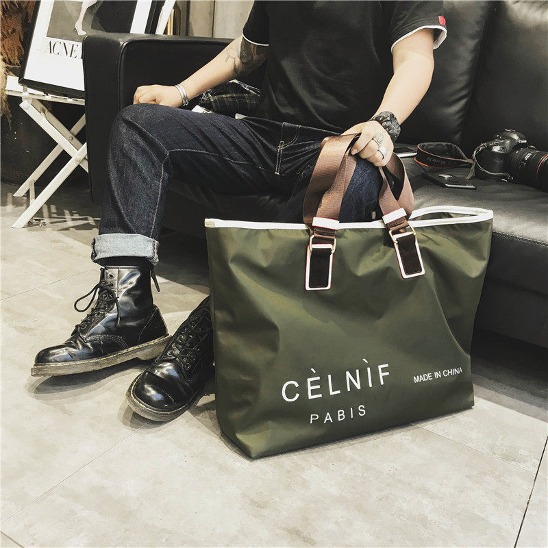 Travel bag hand bag men's tide out portable nylon large coating clothing bag Canvas luggage bag men's tote bag
