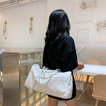 Travel bag Tide brand womens short-distance portable aircraft coating clothing storage bag Fitness bag large capacity hand luggage bag