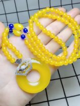 Autumn and winter new natural yellow jade sweater chain