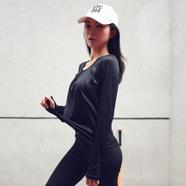 Color sports AD1064 hollow mesh quick-drying breathable long-sleeved fitness belt hand guard running T-shirt top for women