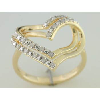 Amour 1 5 ct tw diamond hollow ring yellow plated sterling silver