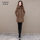 Золотое бархатное шерстяное пальто, увеличенная толщина