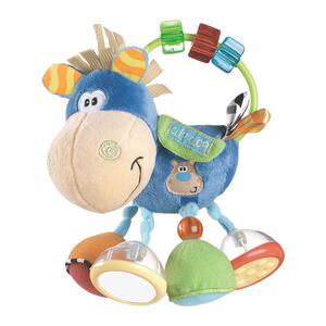 Playgro婴儿车玩具挂件 小马多功能摇铃安抚床铃益智牙胶