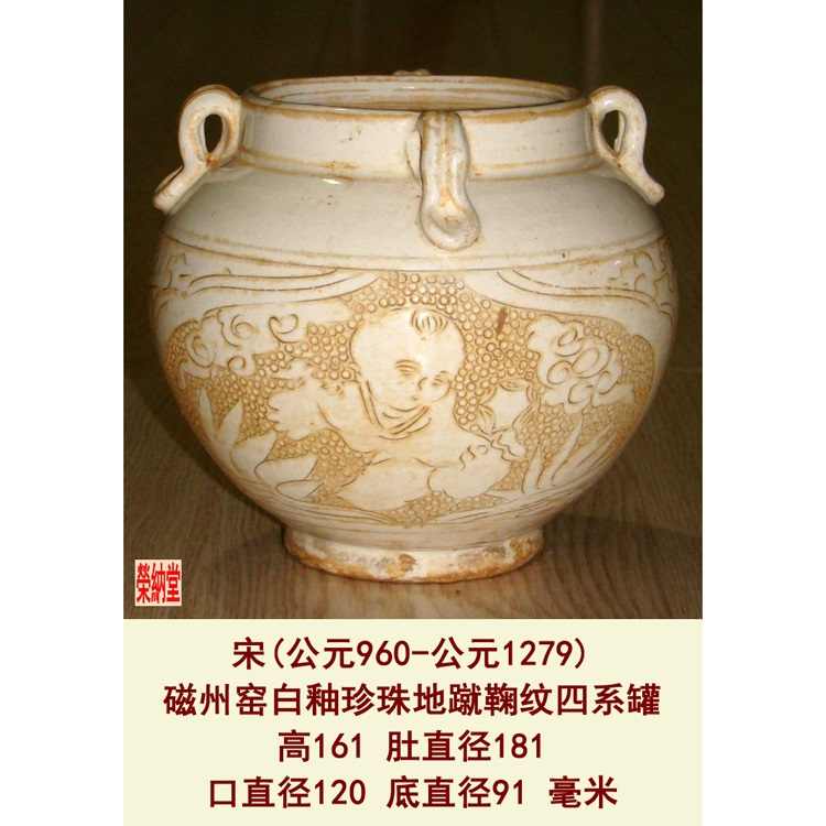 金時代 　鶴壁窯(磁州窯)　白釉 陰刻 花紋盃　　無庇完品 磁州窑– 河北省陶瓷玻璃行业协会