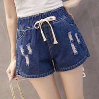 Quần short denim nữ lớn mùa hè mới dành cho nữ phiên bản Hàn Quốc của quần lửng nữ size rộng, quần lửng ống rộng - Quần jean quần áo nữ giá rẻ
