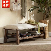 Shoe stool shoe cabinet home door soft bag cushion stool Nordic entrance can sit storage stool solid wood shoes stool