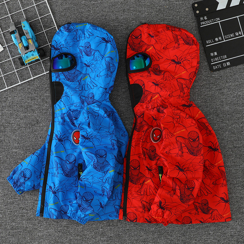 Spider-Man Children's Jacket 2026 Spring and Autumn Cartoon Style Ultraman with Glasses for Young Children Aged 4-5-7-8