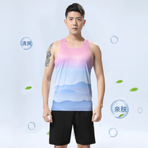 80g ultra-light running vest for men and women sports sleeveless fitness clothing marathon track and field quick-drying clothing running group printing
