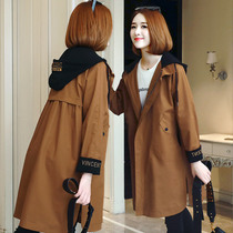 2020 new windbreaker womens medium and long Korean version loose large size spring coat fashion wild casual coat jacket