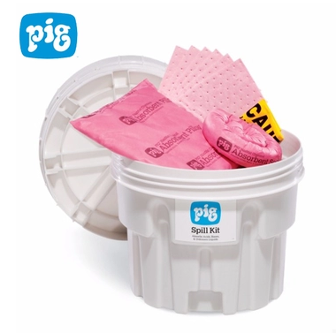 Newbiger KIT311 Spill Emergency Barrel 20 Gallon Chemical Resistant Spill Emergency Barrel Set Acid Absorption Kit