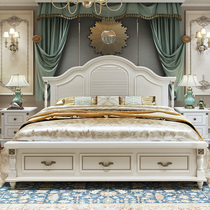 Jiastu American bed Korean pastoral bed Double bed 1 8 meters solid wood bed 1 2 meters 1 5 meters simple Korean bed