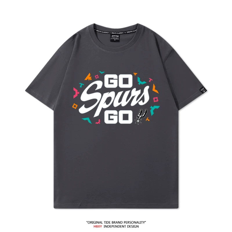 Футболка коротким рукавом для мужчин в стиле команды Spurs Playoffs Go Spurs Go, тренировочная майка по баскетболу Banyama
