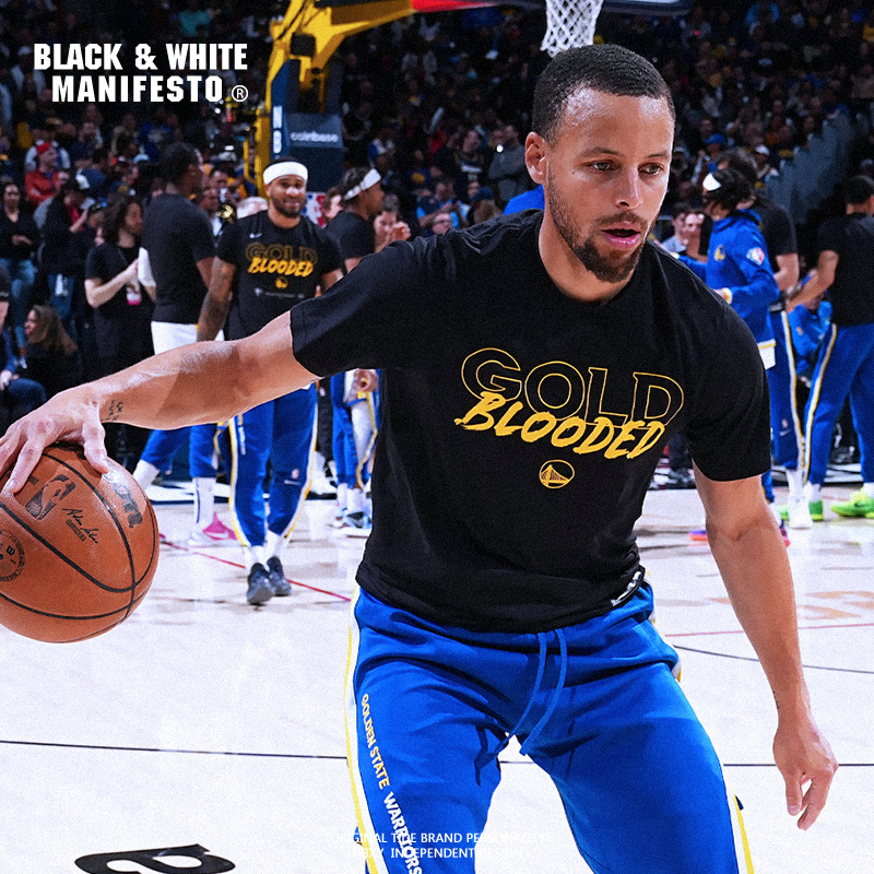 Warriors Post-Season Finals T-Shirt Men's Basketball Sports Curry Thompson Cheering Shirt Casual Short-Sleeve Summer Trendy Cotton