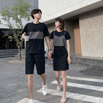 French Couple Dress Summer Dress Small Design Sense 2020 New Temperament Slim Dress Women Short Sleeve T-Shirt Set