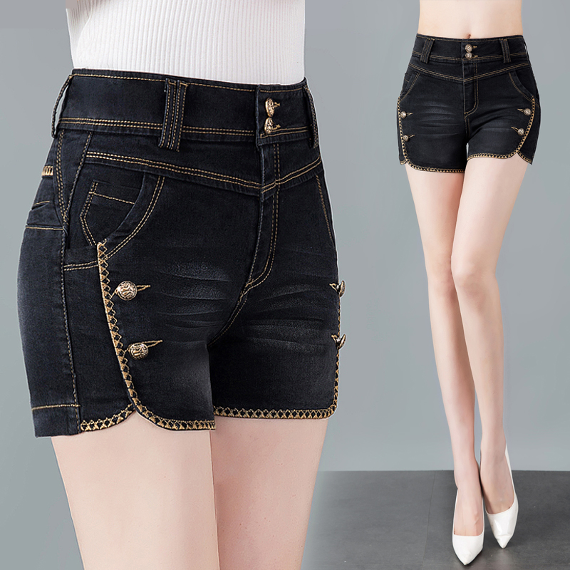 Shorts female high waist 2022 New summer display slim jeans outside wearing large size for summer hot pants Chains thin