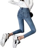 Демисезонные джинсы, эластичные приталенные флисовые штаны, высокая талия, в обтяжку