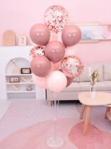 Qixi Festival ground floating balloon road lead atmosphere layout decoration scene jewelry store atmosphere lover room venue table floating