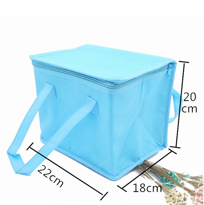 Light blue rosy red unwoven cloth insulated bag aluminium foil refrigerated bag thickened ice pack lunch box 22 * 18 * 20 medium number