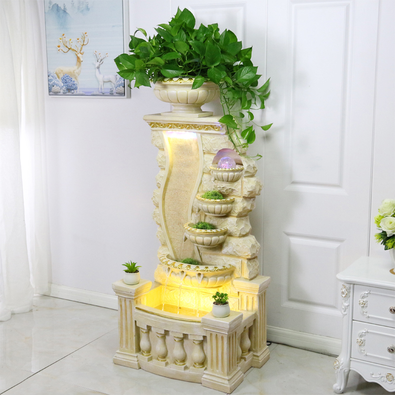 Goldfish tank living room large floor-to-ceiling household ecological flowerpot flowing water balcony vertical Nordic decoration decoration landscaping