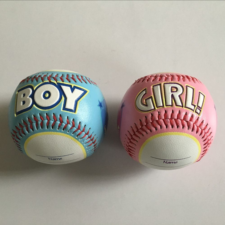 Gift Baseball Boy Girl Signature Baseball PVC Leather Cork Core Embossed handstitched Sewn Flowers 9-inch Ball